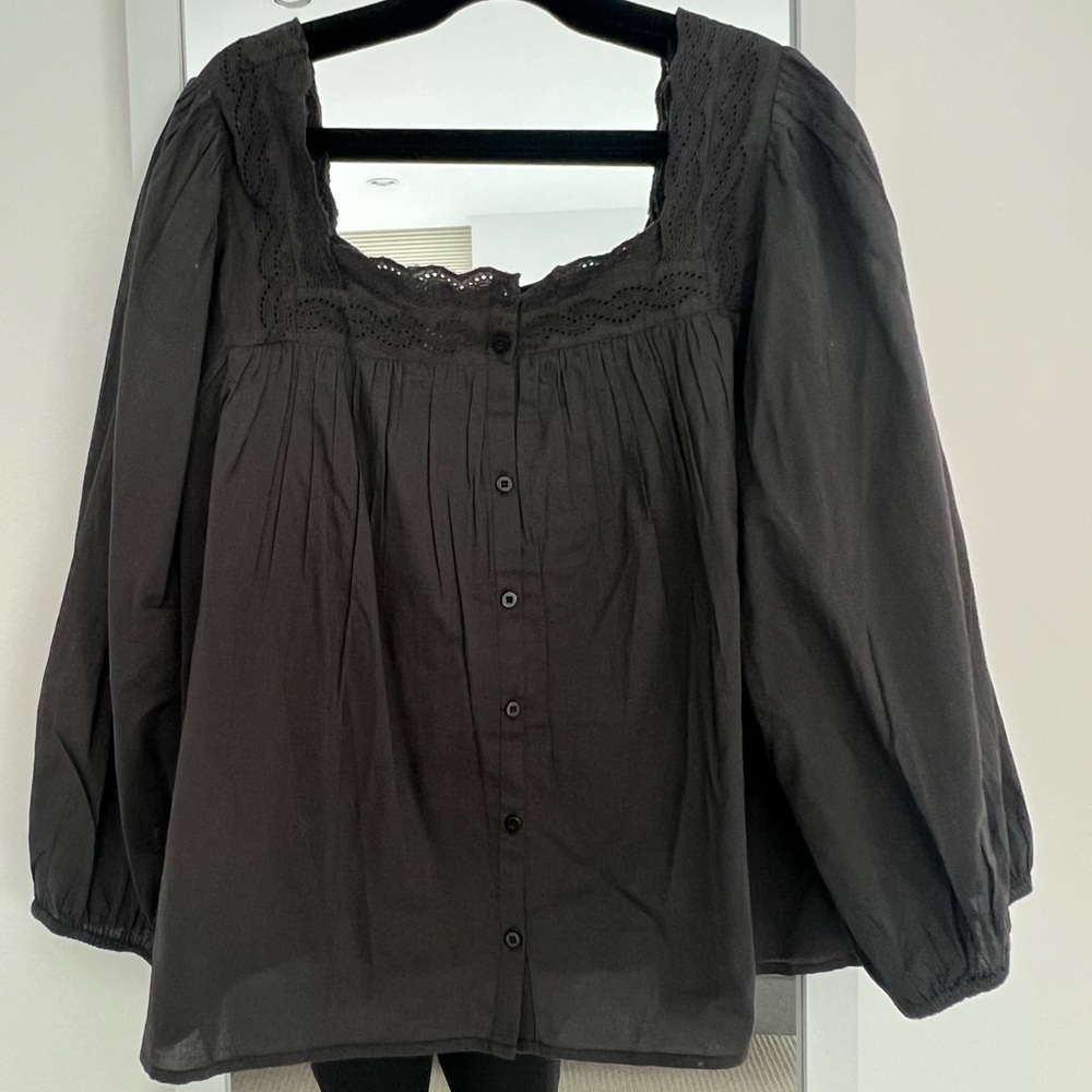 The Great Eyelet Button Top NWT